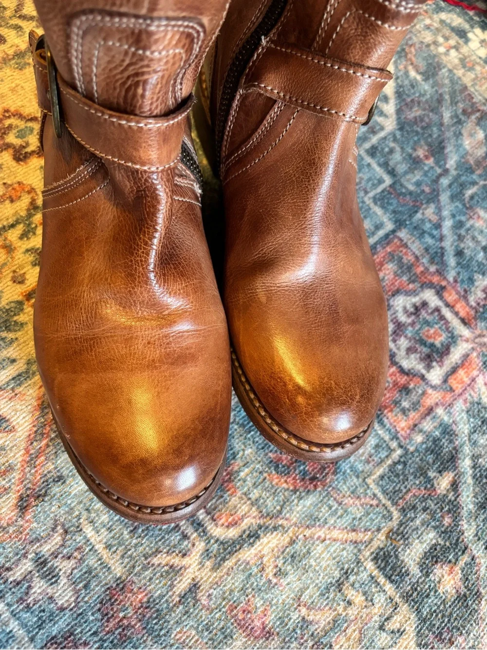 BED STU Glaye Tall Leather Women’s Riding Boots 7.5 Tan Rustic
